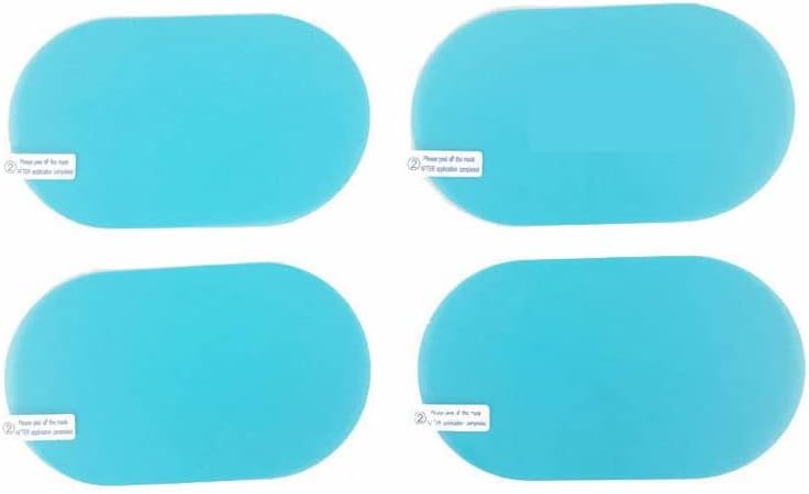 4 PCS Car Rearview Mirror Protective Film, Rainproof Waterproof Anti-Fog Universal Blue Car Mirror Film Sticker