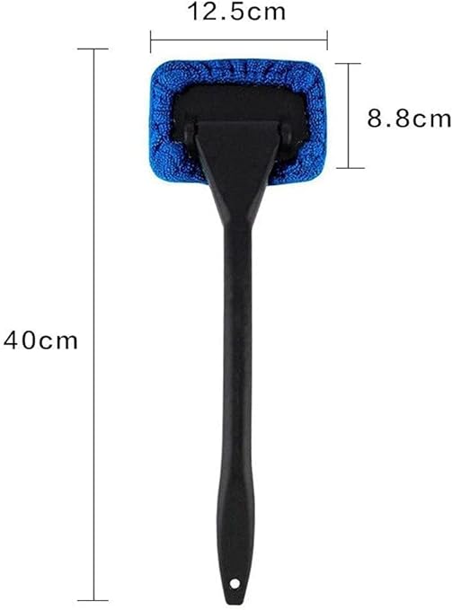 2 Pcs Car Windshield Cleaner Tool with Long Handle and Microfiber Cloth Car Cleaning Kit Home Kitchen Glass Cleaning Brush