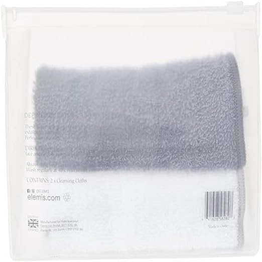 ELEMIS Luxury Cleansing Cloth Duo, Soft Pure Cotton Facial Cloths, Ideal For Removing Cleansers, Exfoliators and Masks, Gently Cleanses and Opens Pores, 2 Count ( Pack of 1)