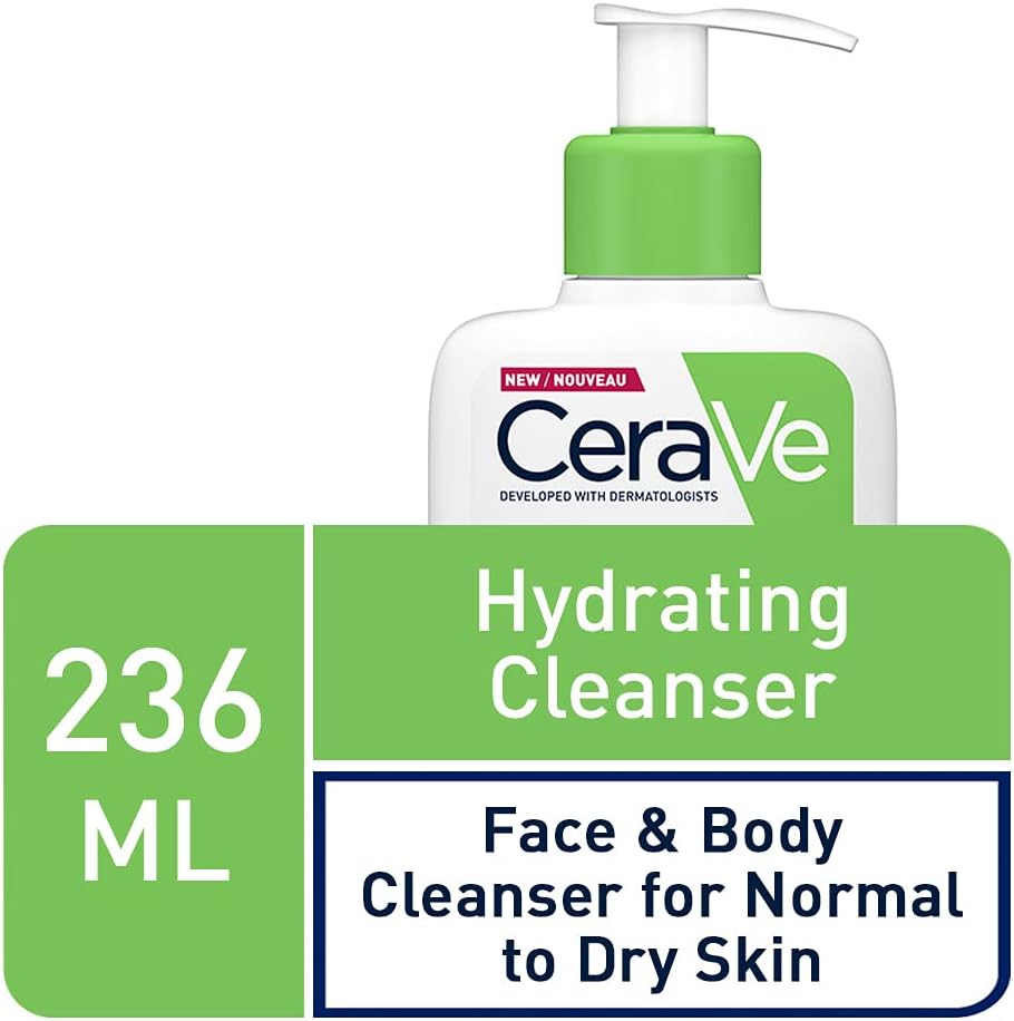 CeraVe Hydrating Cleanser Normal To Dry Skin 236 Ml With Hyaluronic Acid And 3 Essential Ceramides