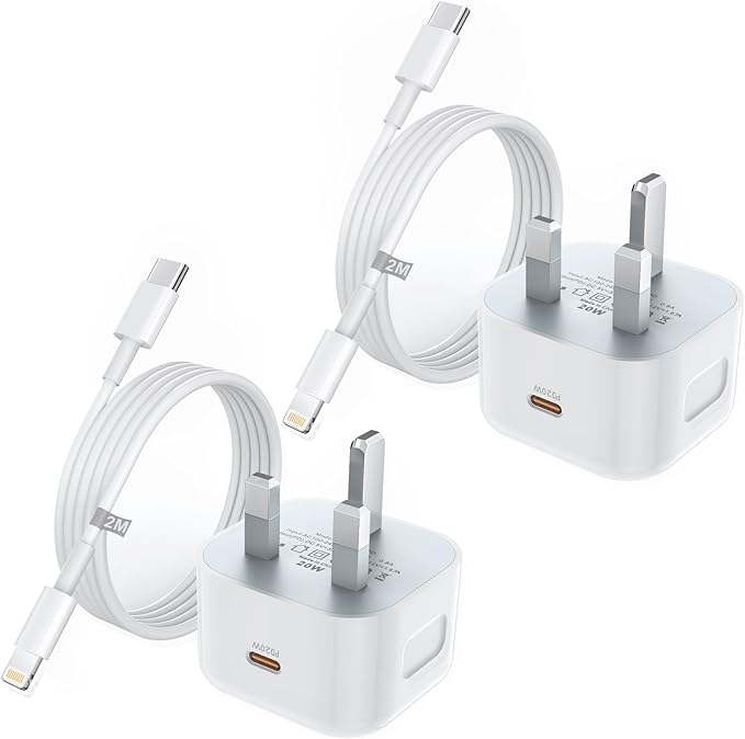 [Apple MFi Certified] 20W iPhone Fast Charger , 2 Pack PD 3.0 USB C Wall Charger Plug with 6.6FT USB-C to Lightning Cable,Compatible with iPhone 14/14 Pro/13/12/11/11Pro Max/XS Max/XS/XR/X/SE/8/iPad