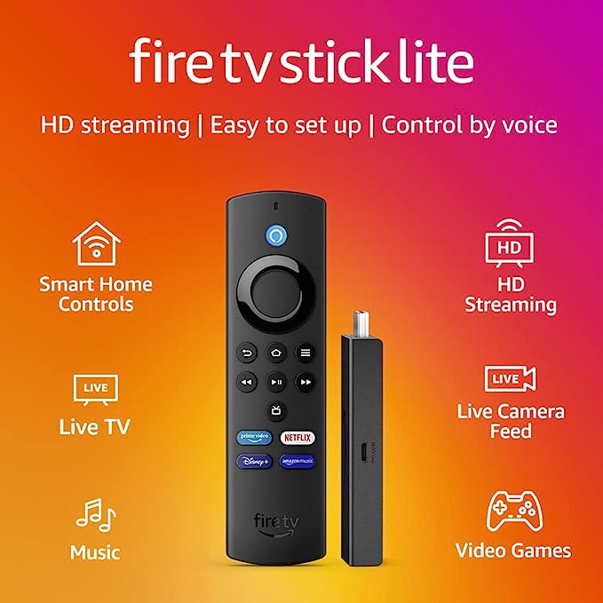 Amazon Fire TV Stick Lite with Alexa Voice Remote Lite