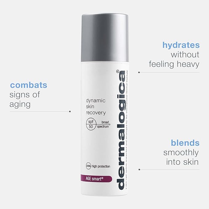 Dermalogica Dynamic Skin Recovery SPF50 - Broad Spectrum Moisturizer to Combat Skin Aging - Medium-Weight, Emollient Daily Moisturiser - 50ml