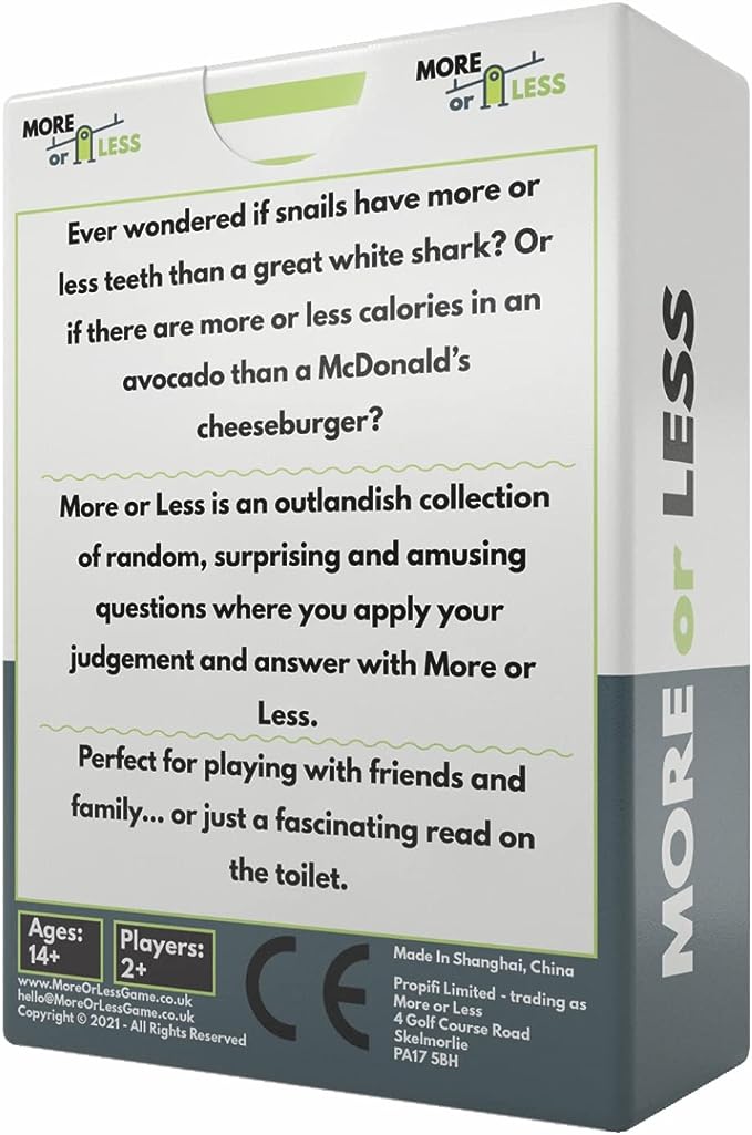 More or Less Original Edition Card Game