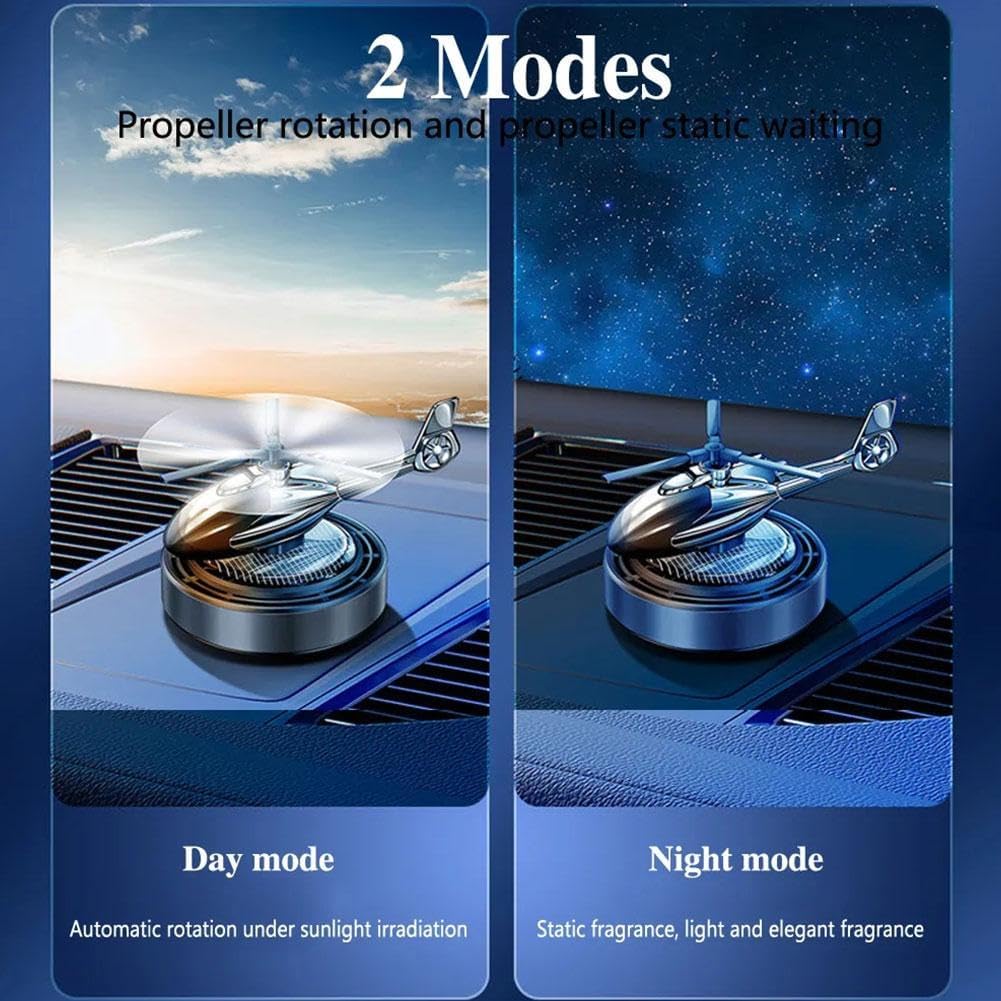 Car Air Freshener, Solar Energy Rotating Helicopter Aroma Diffuser, Helicopter Diffuser