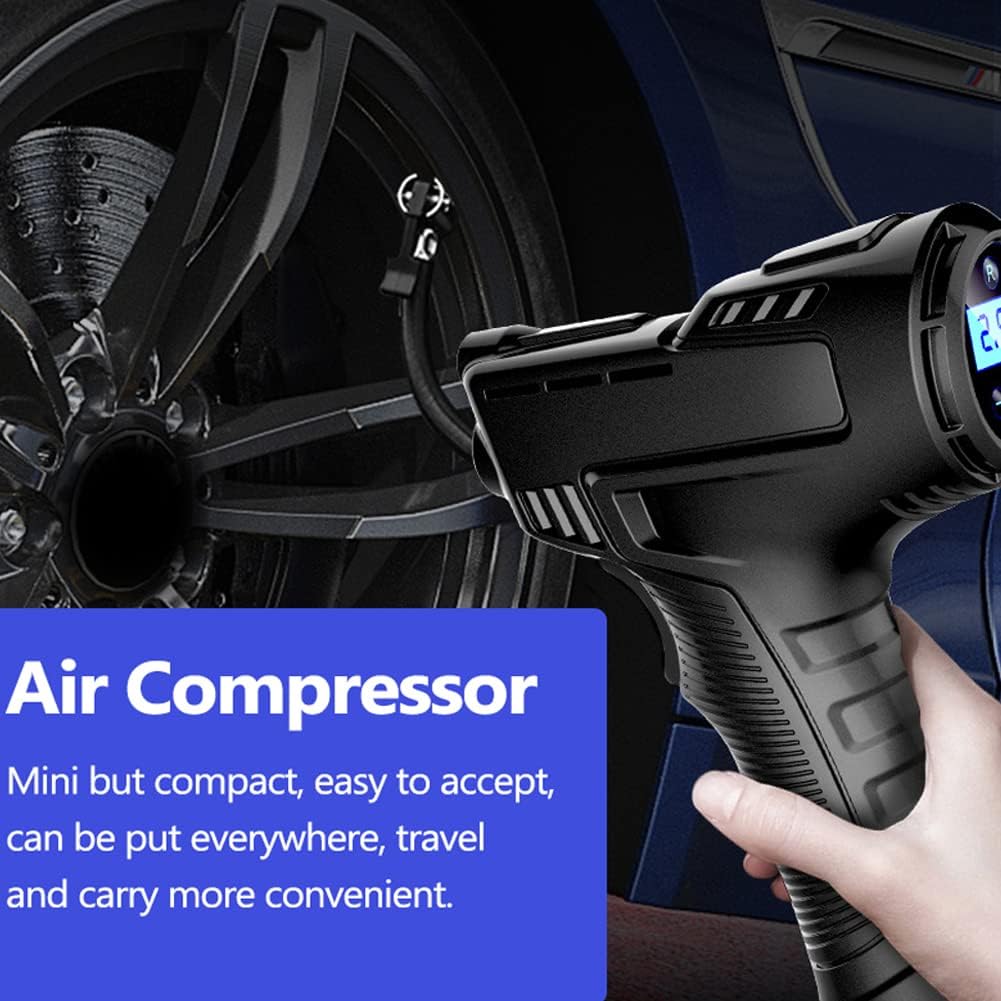 Wireless Car Air Compressor Handheld USB Rechargeable Tire Inflator Digital Display Inflatable Pump Pressure Gauge Car Accessories