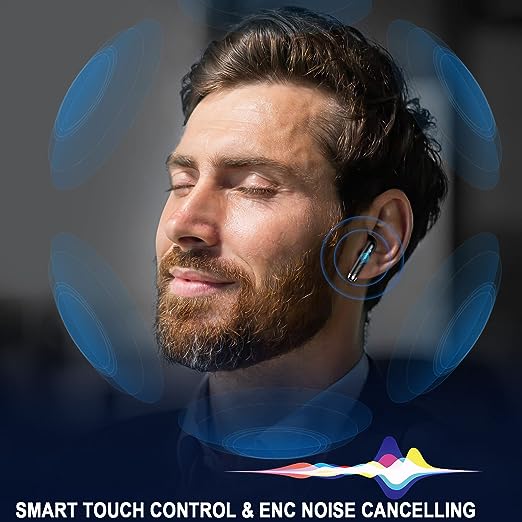 Wireless black earbuds