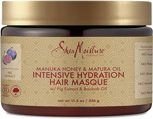 SheaMoisture Manuka Honey & Marfura Oil Hydration Intensive Masque Hair Treatment, 12 Fl Oz