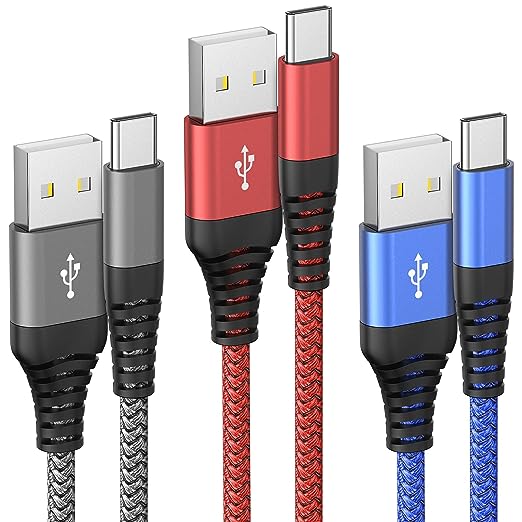 USB C Charger Cable 3Pack 6FT/1.8M USB Type C Charger Fast Charging Cable Compatible with Samsung Galaxy S22 S20 S10 S9 S8 A70 A51 A12,Huawei P40 P30 P20,Xiaomi,HTC,LG,Google Pixel Etc