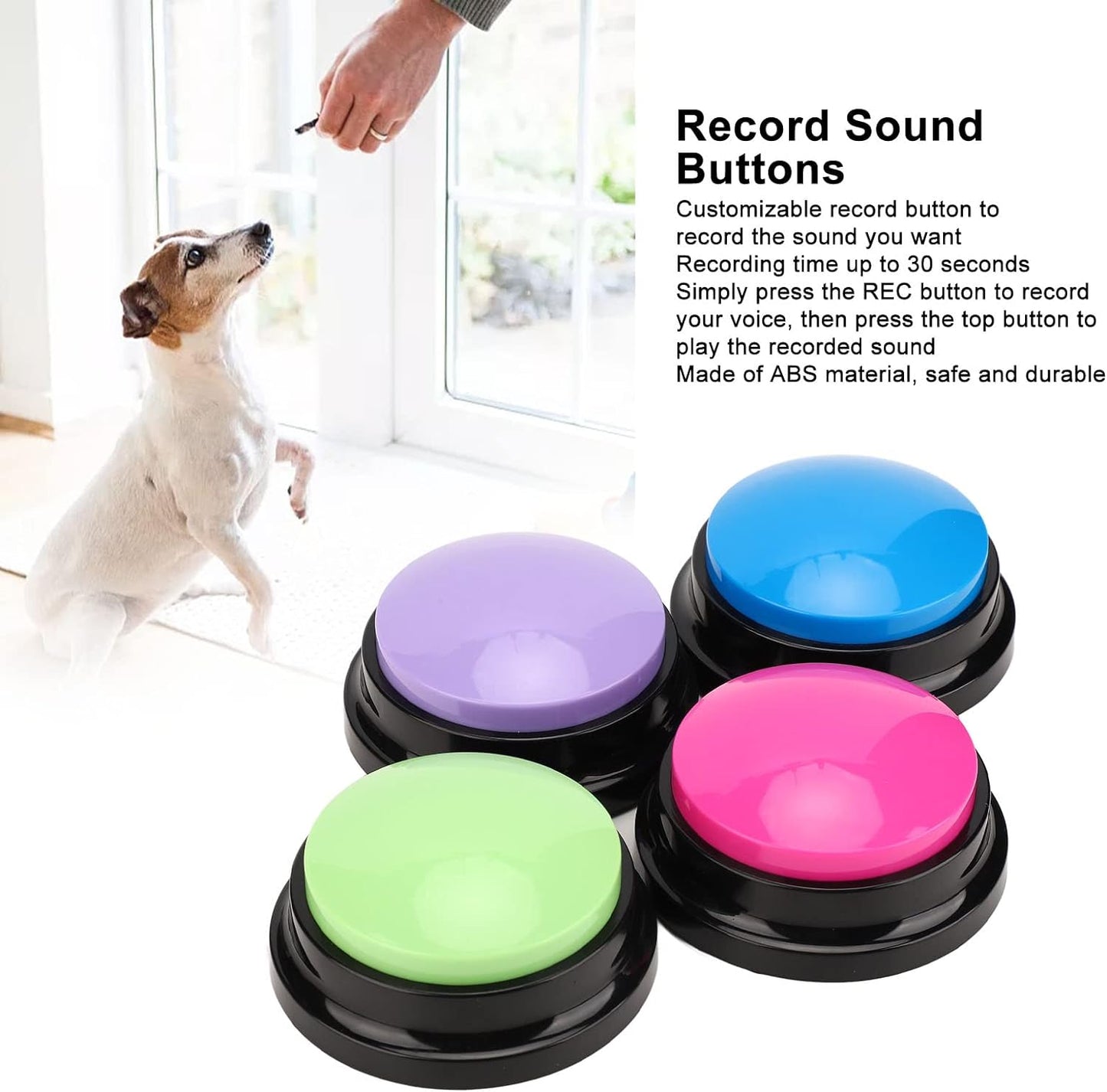 Record Talking Button, 4pcs Voice Recording Button