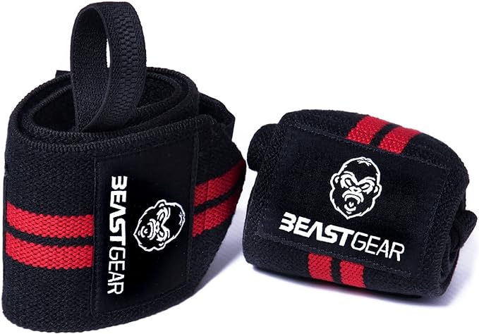 Beast Gear Wrist Wraps – Heavy Duty Professional Standard Weight Lifting Wrist Wraps.