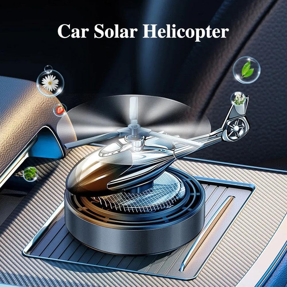 Car Air Freshener, Solar Energy Rotating Helicopter Aroma Diffuser, Helicopter Diffuser