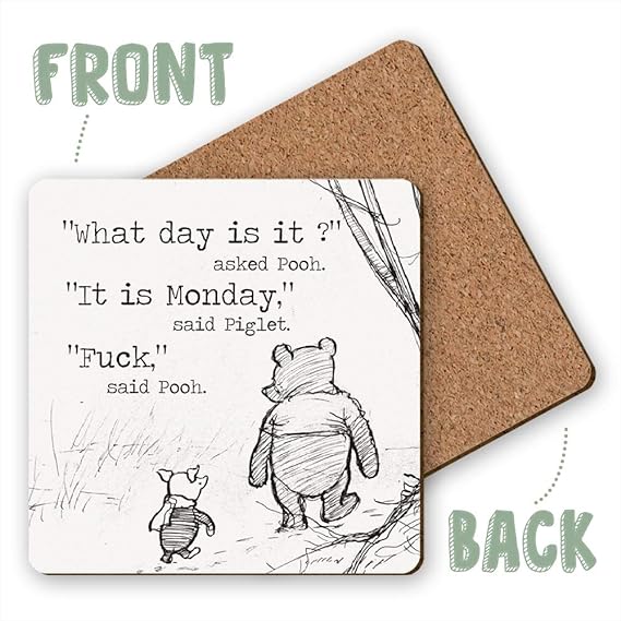 Funny Monday Friend Gift Wood Coaster