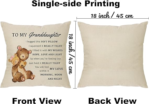 To My Granddaughter Pillowcase Gift 18" x 18"