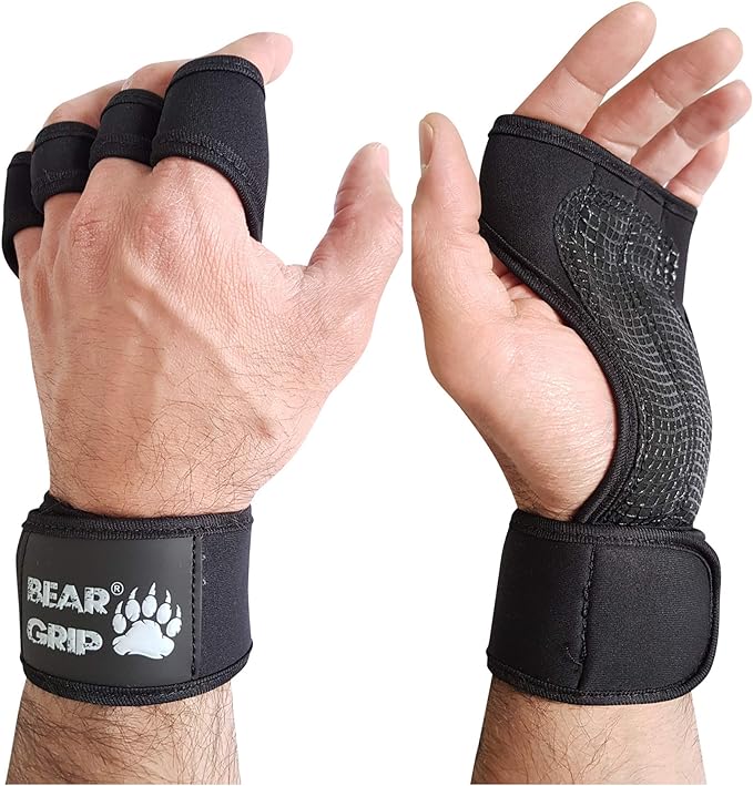 BEAR GRIP - Open Workout Gloves for Crossfit, Bodybuilding, callisthenics, Powerlifting