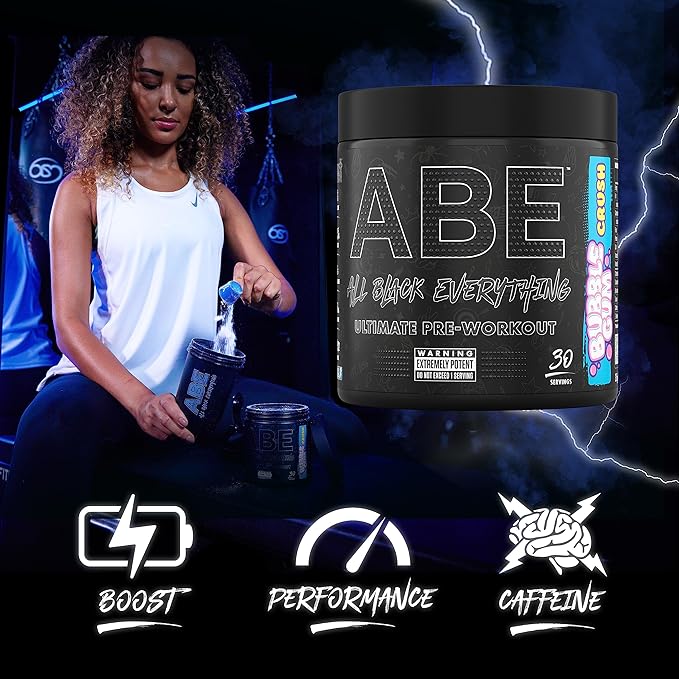 Applied Nutrition ABE Pre Workout - All Black Everything Pre Workout Powder, Energy & Physical Performance with Citrulline, Creatine, Beta Alanine (375g - 30 Servings)