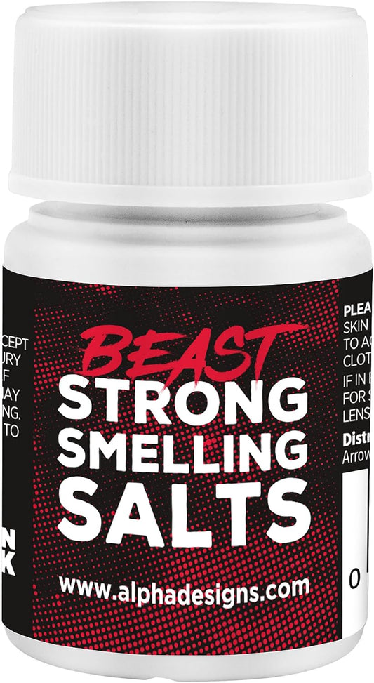 Alpha Designs - 'Beast' Strong Smelling Salts - Smelling Salts Weightlifting, Sniffing Salts, High Potency Formula Used by Eddie 'The Beast' Hall