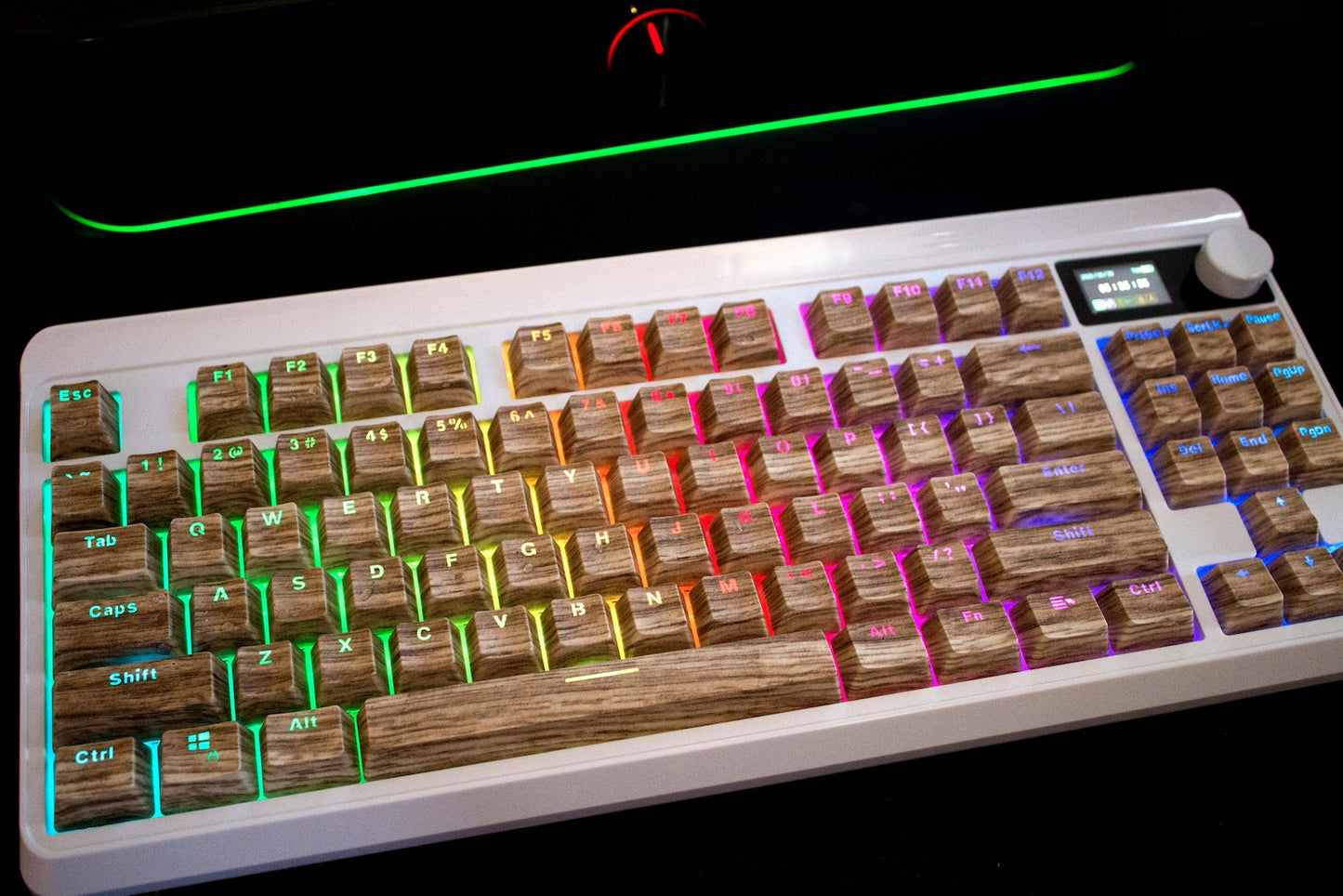 Keycaps 108 PCs Wooden Imitation Theme Backlit for Mechanical Keyboards PBT Dye-Sub Cherry Translucent RGB Gift Idea for Gamers