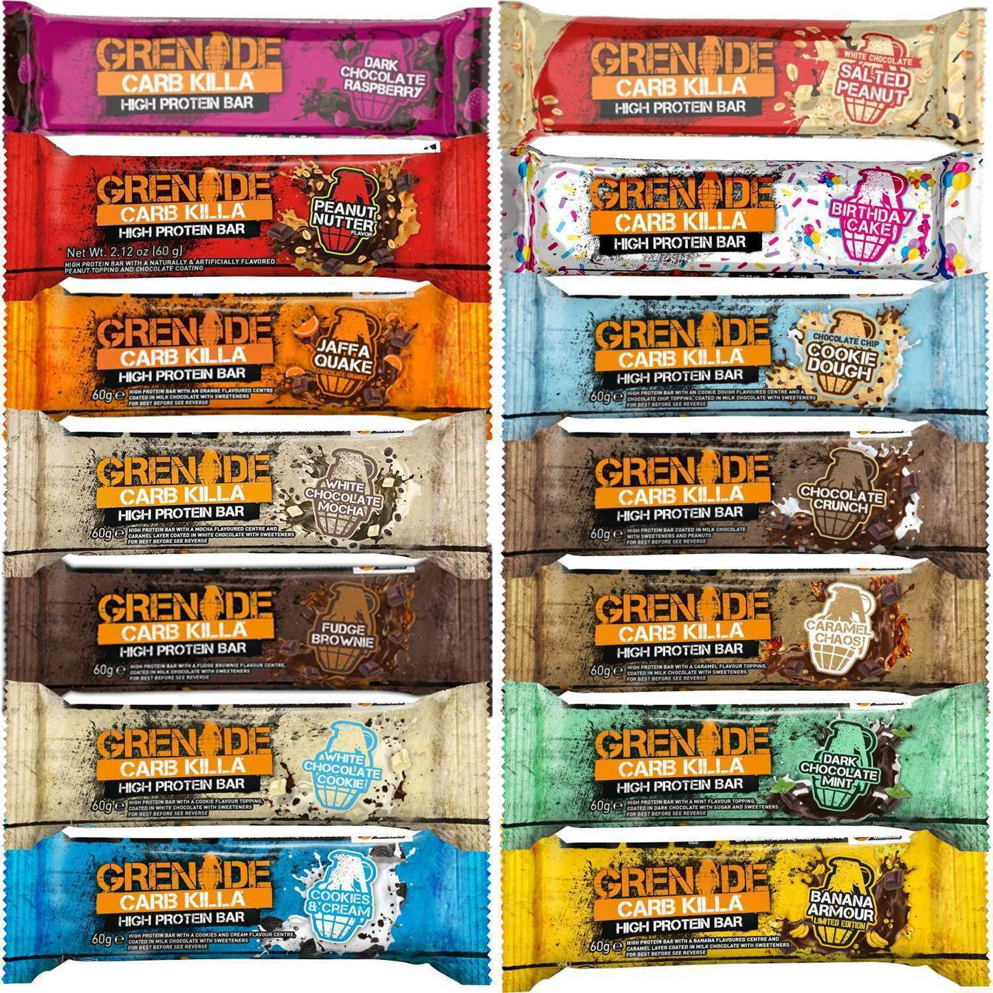 Grenade Carb Killa Bars Pack of 6 surprise flavour